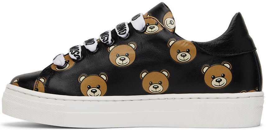 Moschino Kids Black Teddy Print Sneakers - Picture 3