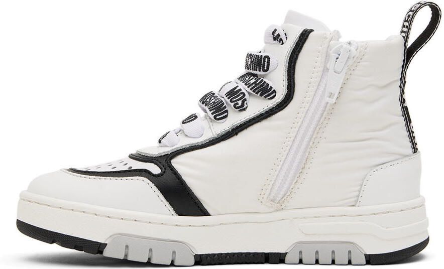 Moschino Kids White Teddy High Sneakers - Picture 3