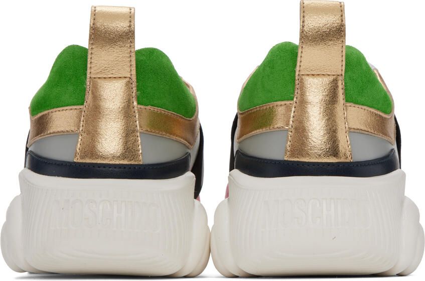 Moschino Multicolor Elastic Band Teddy Sneakers