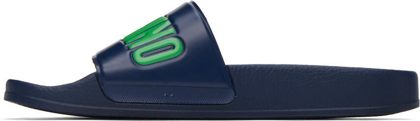 Moschino Navy Embossed Sandals - Picture 4