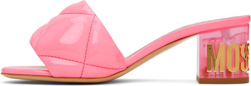 Moschino Pink Quilted Mules - Picture 3