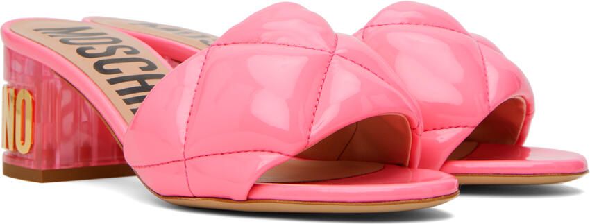 Moschino Pink Quilted Mules - Picture 2