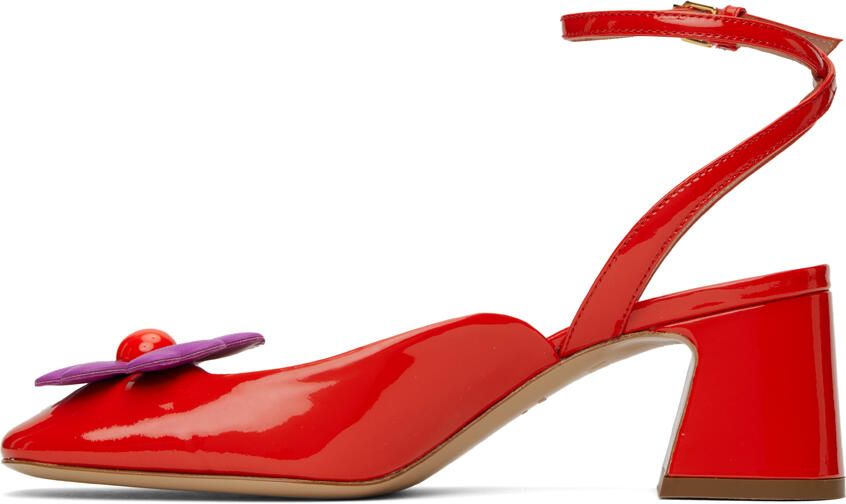 Moschino Red Heart Flower Heels - Picture 3