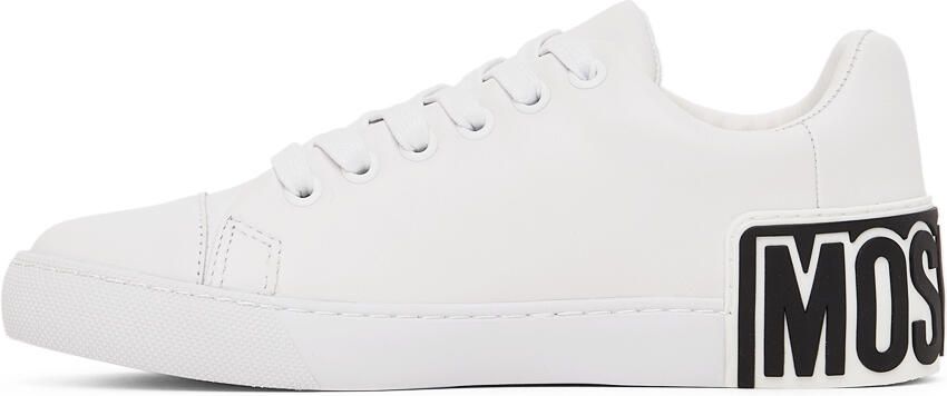 Moschino White & Black Logo Sneakers - Picture 4