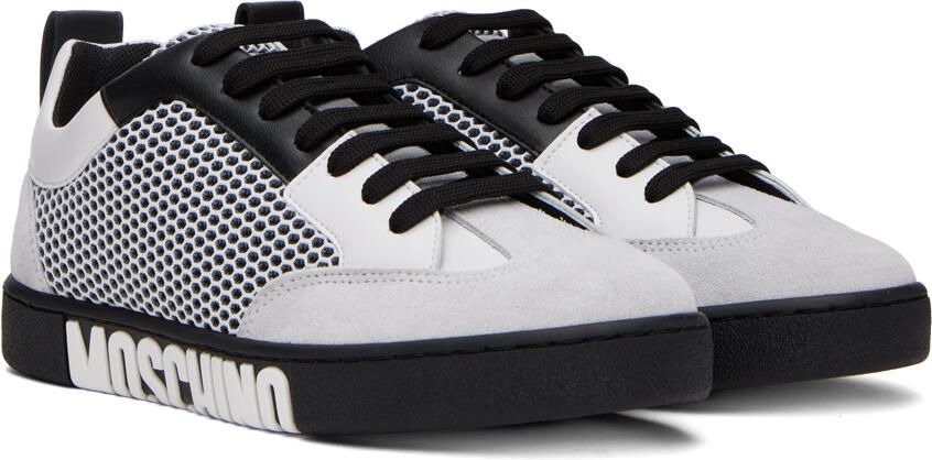 Moschino White & Black Side Logo Sneakers - Picture 2
