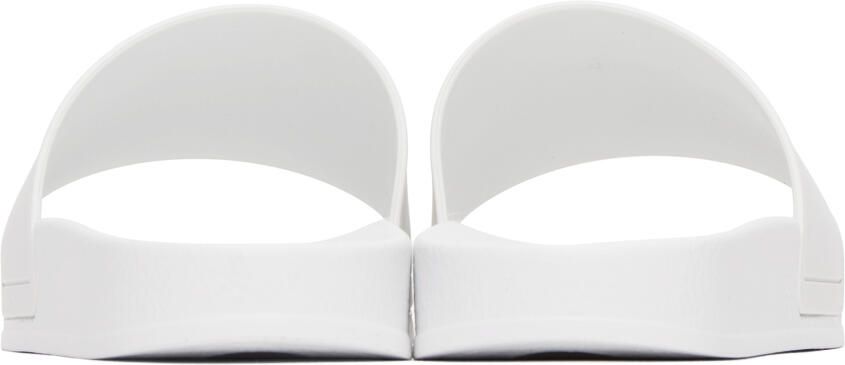 Moschino White Double Smiley Slides - Picture 1