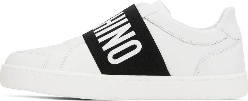 Moschino White Elastic Band Sneakers - Picture 3