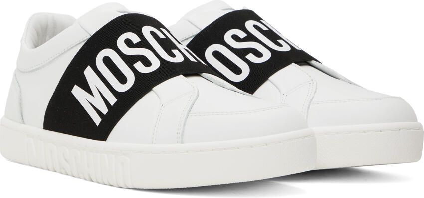 Moschino White Elastic Band Sneakers - Picture 2