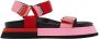 Moschino Pink & Red Logo Tape Sandals - Thumbnail 1