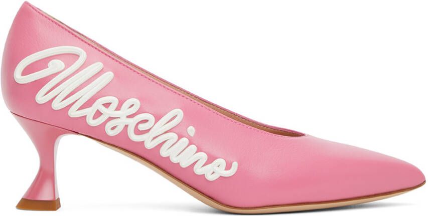 Moschino Pink Icing Logo Heels