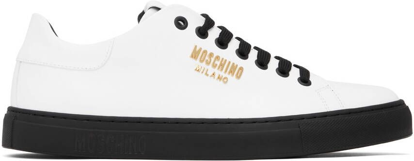 Moschino White Logo Hardware Sneakers