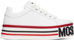 Moschino White Platform Low-Top Sneakers