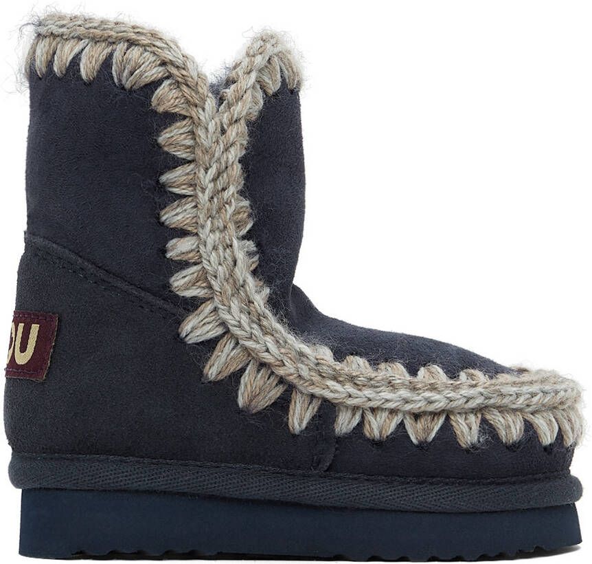 Mou Baby Navy Suede Ankle Boots