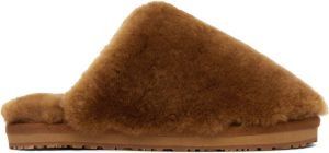 Mou Brown Sheepskin Fur Slippers