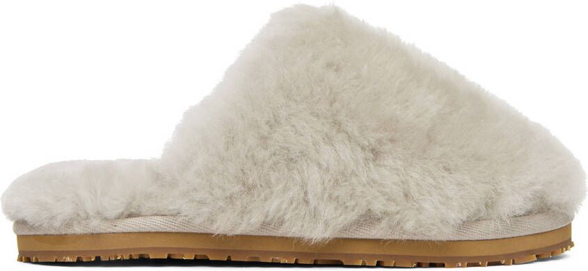 Mou Gray Sheepskin Fur Slippers