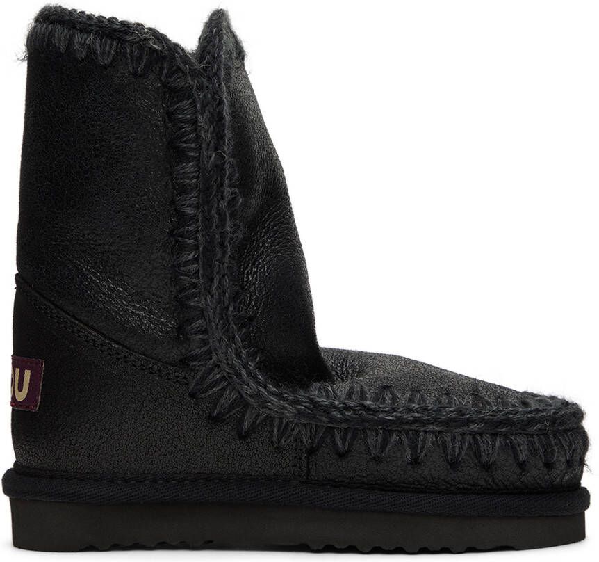 Mou Kids Black Suede Boots