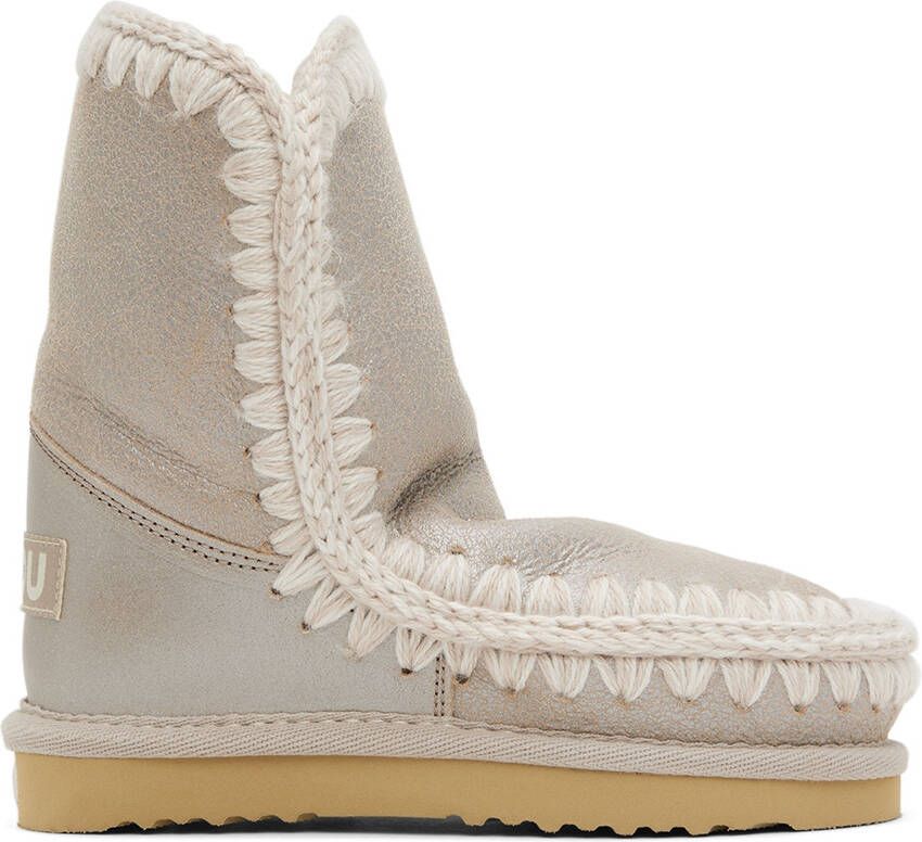 Mou Kids Silver Suede Boots
