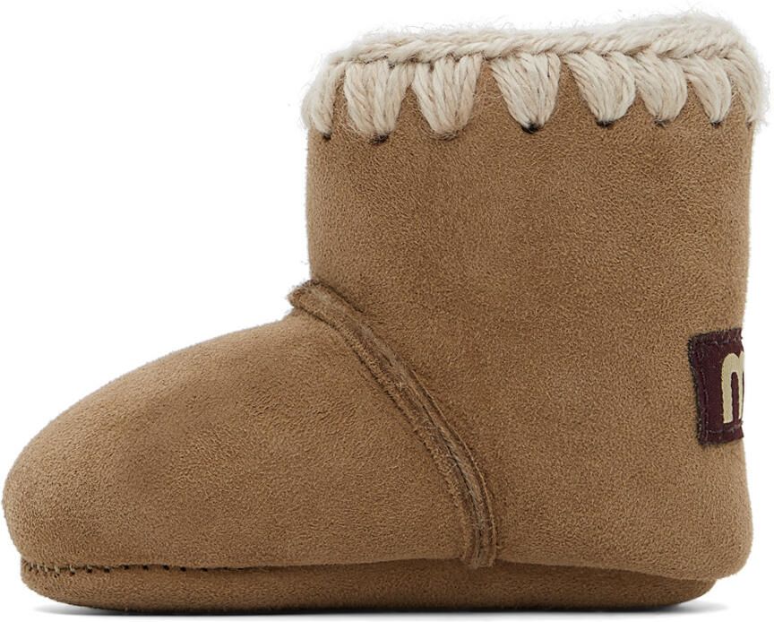 Mou Baby Brown Velcro Suede Pre-Walkers