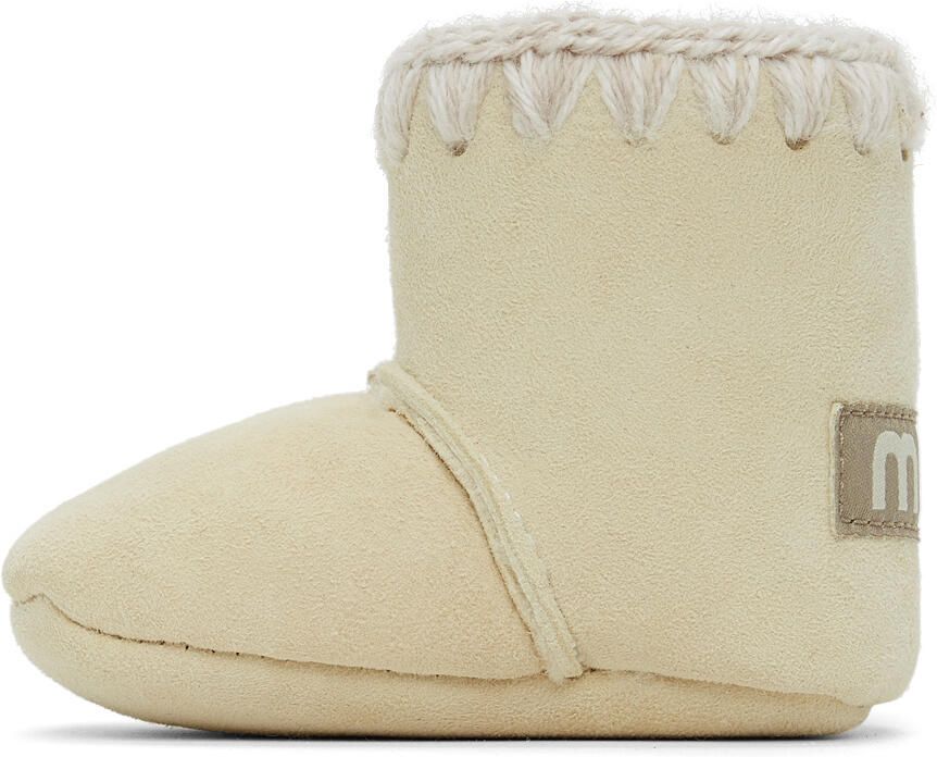 Mou Baby Off-White Velcro Suede Pre-Walkers