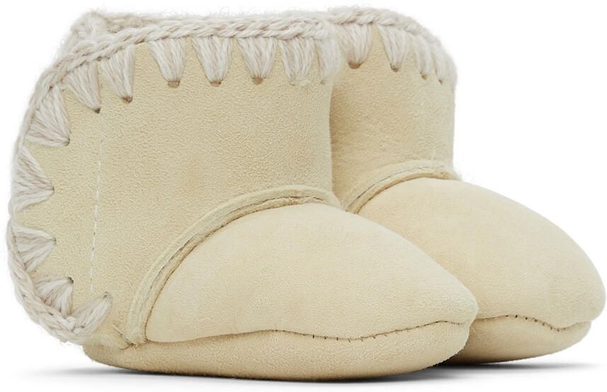 Mou Baby Off-White Velcro Suede Pre-Walkers - Picture 2
