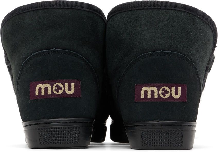 Mou Black Sheepskin Boots