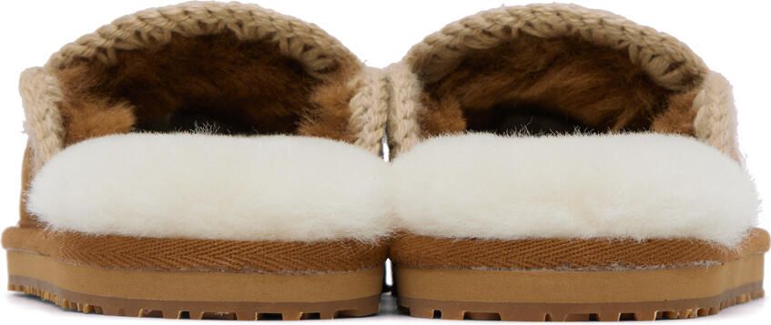 Mou Brown Full Stitch Slippers - Picture 5