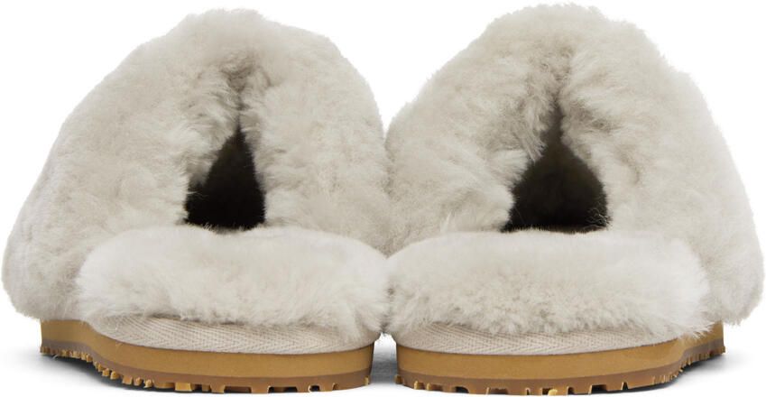 Mou Gray Sheepskin Fur Slippers