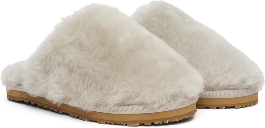Mou Gray Sheepskin Fur Slippers - Picture 2