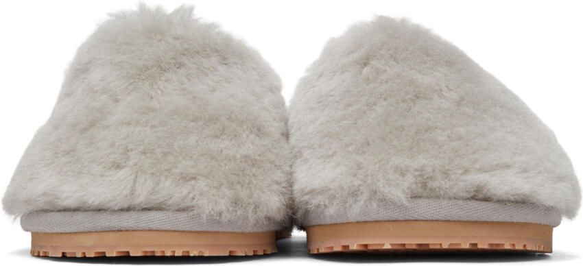 Mou Grey Closed Toe Sheepskin Slippers - Picture 3