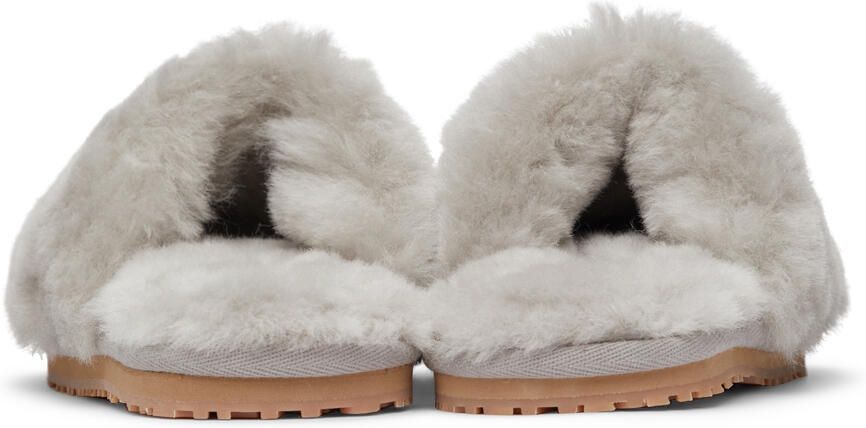 Mou Grey Closed Toe Sheepskin Slippers - Picture 2