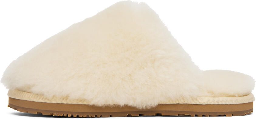 Mou Off-White Sheepskin Fur Slippers - Picture 3