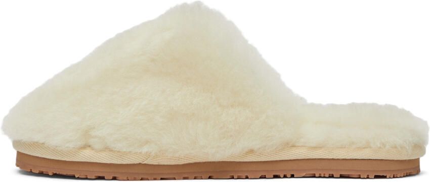 Mou White Closed Toe Sheepskin Slippers - Picture 4
