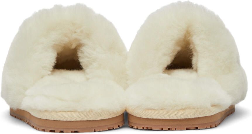 Mou White Closed Toe Sheepskin Slippers - Picture 2