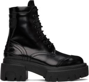 MSGM Black Leather Boots