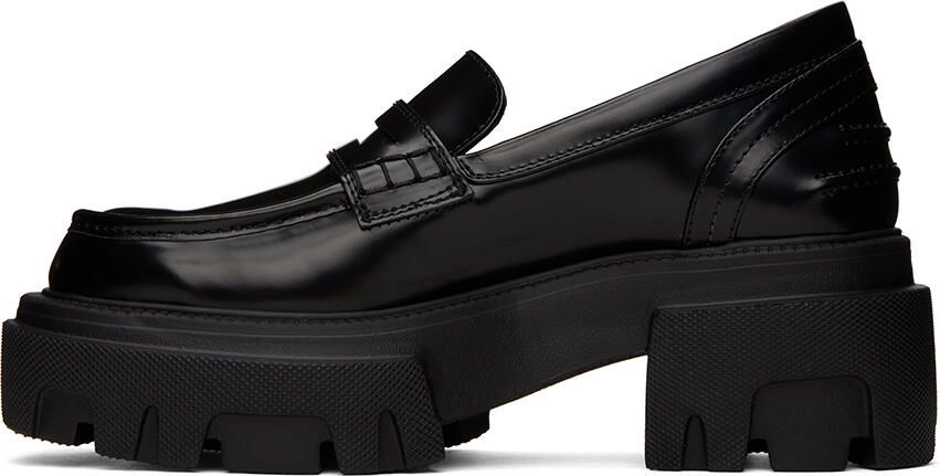 MSGM Black Leather Platform Loafers - Picture 3