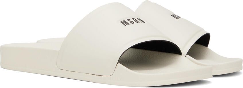 MSGM Off-White Micro Logo Slides - Picture 2