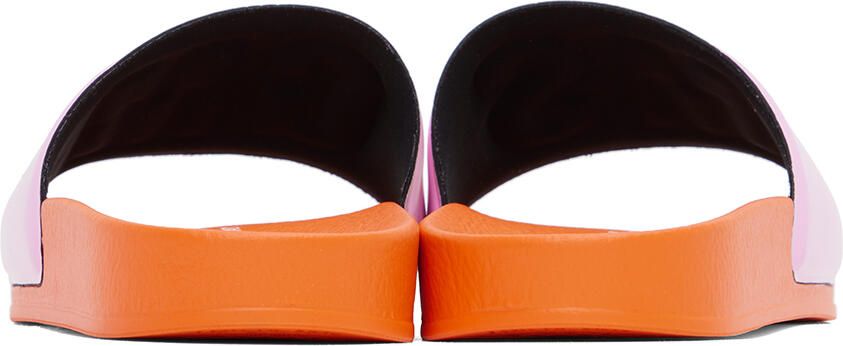 MSGM Pink & Orange Embossed Slides