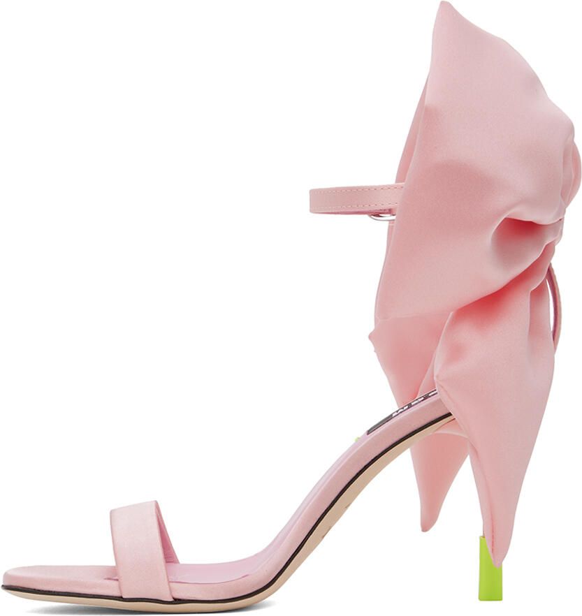 MSGM Pink Bow Heeled Sandals