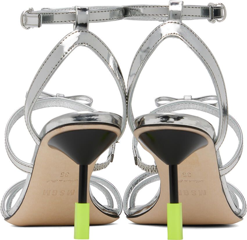 MSGM Silver Bow Heels