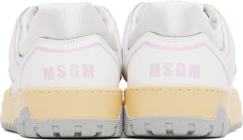 MSGM White & Pink Retro Basketball Sneakers