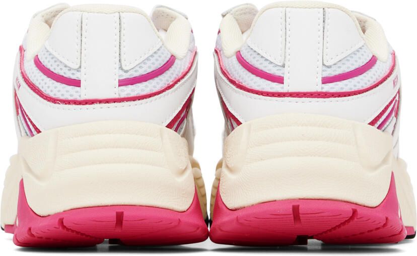 MSGM White & Pink Vortex Sneakers