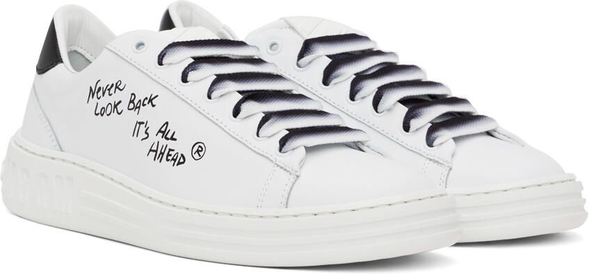 MSGM White Printed Sneakers - Picture 2