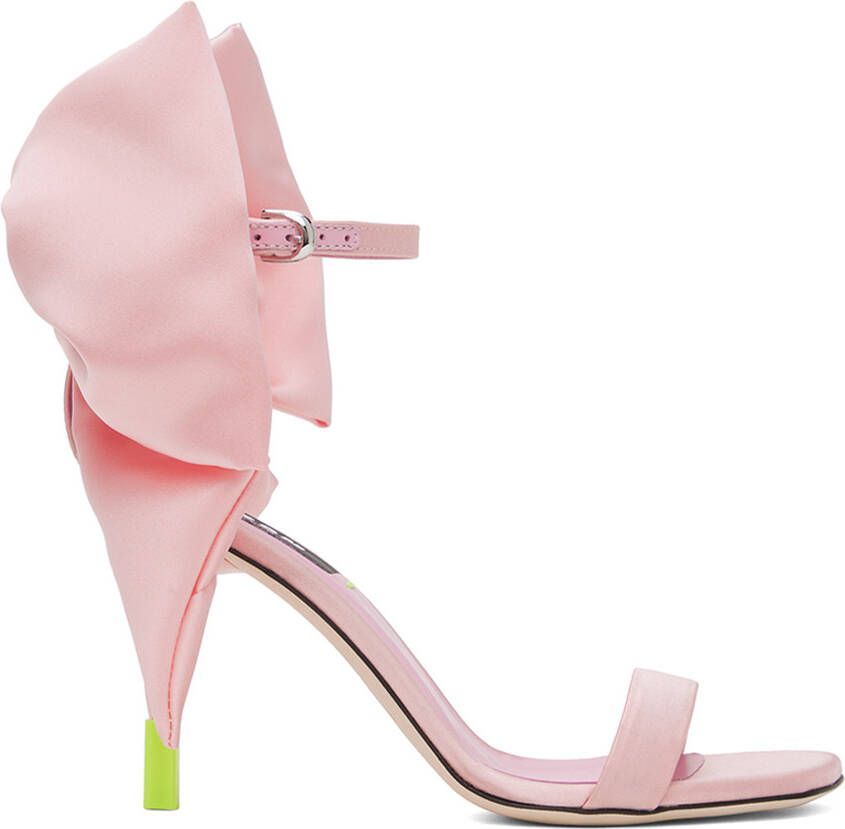 MSGM Pink Bow Heeled Sandals