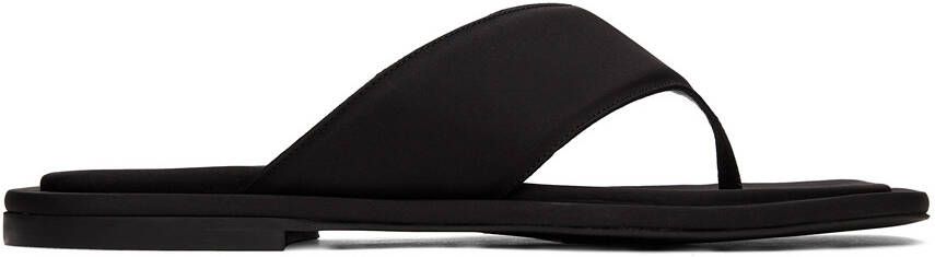 NEOUS Black Nylon Lanke Flat Sandals