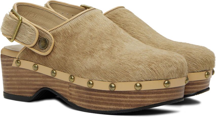 NEUTE Beige Valentina Clogs - Picture 3
