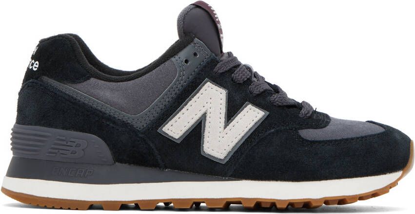New Balance Black & Gray 574 Sneakers