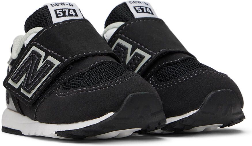 New Balance Baby Black 574 NEW-B Hook & Loop Sneakers - Picture 3