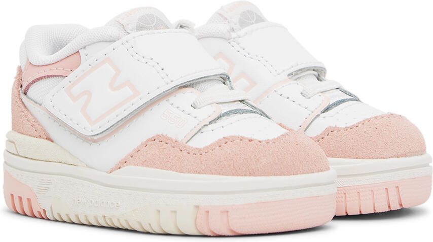 New Balance Baby Pink & White 550 Sneakers - Picture 3