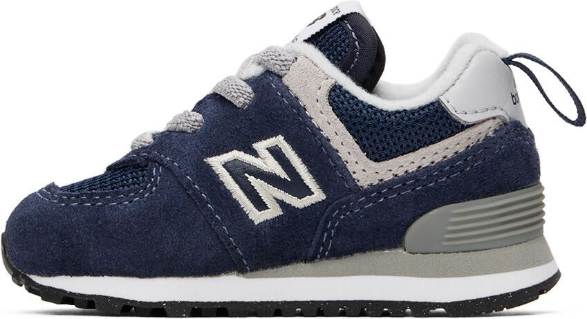 New Balance Kids Navy 574 Core Bungee Sneakers - Picture 2