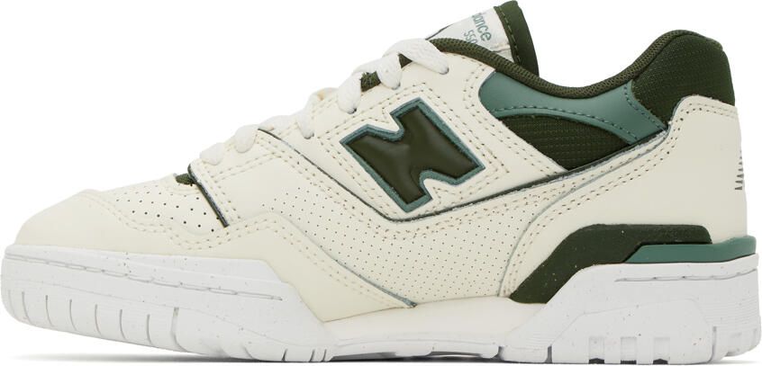 New Balance Off-White & Green 550 Sneakers - Picture 3